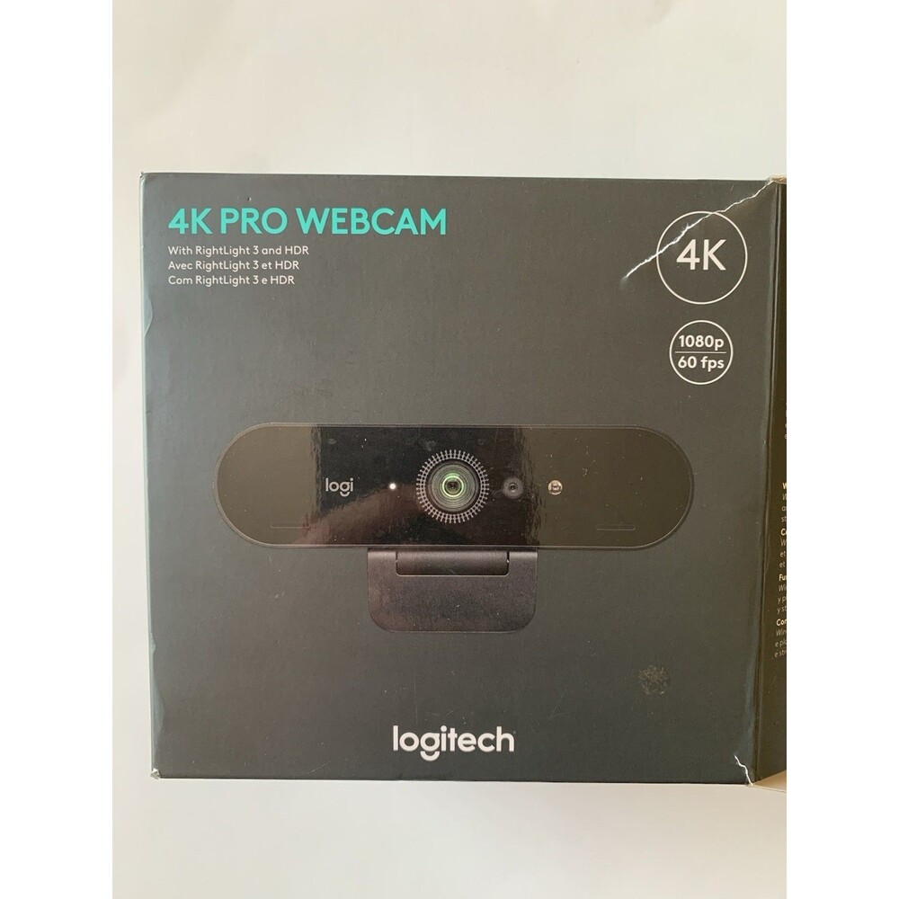 Logitech 4K Pro Webcam Ultra HD Brio Streaming Camera 960-001390 - NO CABLE